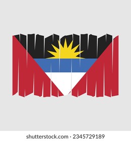 Antigua Flag Brush Vector Illustration