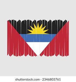 Antigua Flag Brush Vector Illustration