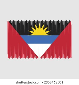 Antigua Flag Brush Vector Illustration