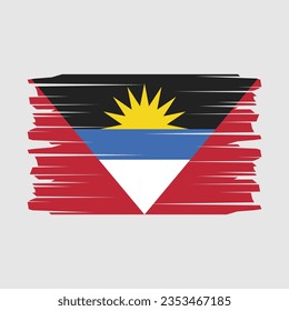 Antigua Flag Brush Vector Illustration