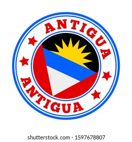 Antigua flag logo in a round vector illustration.