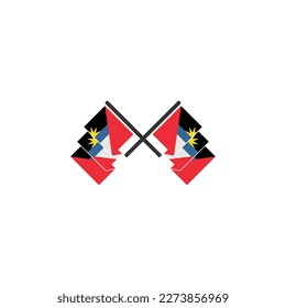 Antigua flags icon set, Antigua independence day icon set vector sign symbol