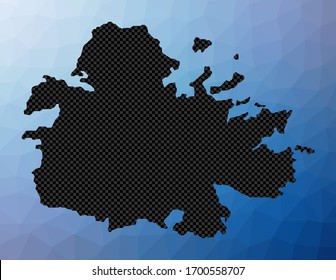 Antigua geometric map. Stencil shape of Antigua in low poly style. Cool island vector illustration.