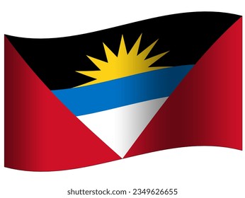 antigua isolated flag waving icon 3d 