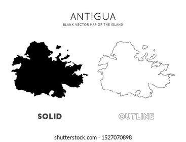 Antigua map. Blank vector map of the Island. Borders of Antigua for your infographic. Vector illustration.