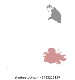 Antigua map, part of the twin island state of Antigua and Barbuda.