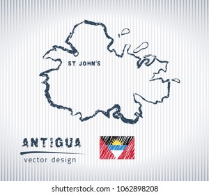 Antigua national vector drawing map on white background