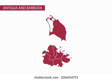 Antigua red map detailed vector.