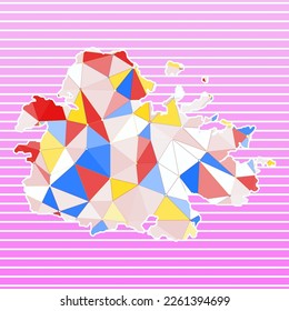 Antigua-Vektorgrafik. Antigua-Design auf Farbverlauf-Streifen Hintergrund. Technologie, Internet, Netzwerk, Telekommunikationskonzept. Coole Vektorgrafik.
