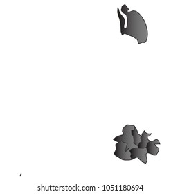 antiguaBarbuda map black gradient grey isolated on white background Vector illustration eps 10.
