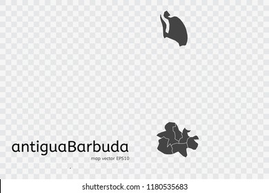 antiguaBarbuda map vector, isolated on transparent background