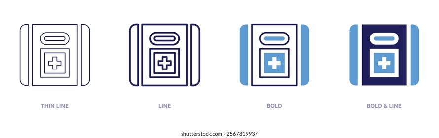 Antihistamine icon in 4 different styles. Thin Line, Line, Bold, and Bold Line. Duotone style. Editable stroke.