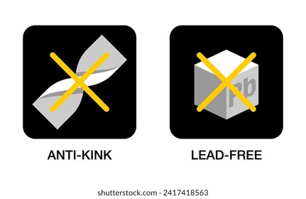 Anti-kink and Lead-free - square icons of qualitative gardening watering hose properties