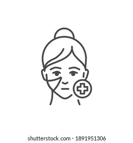 Antikuperosis procedure face color line icon. Skin care. SPA, Cosmetic procedures. Pictogram for web page, mobile app, promo. UI UX GUI design element. Editable stroke.