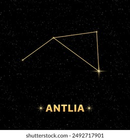 Anuncio de la constelación de Antila. Icono de Constellation. Estilo plano.