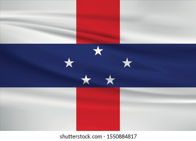 Antilles flag waving with wind effect