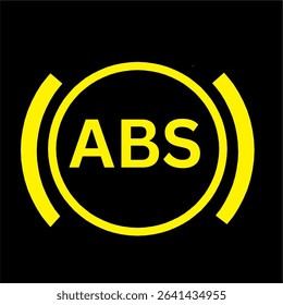 antilock braking system ABS warning light car indicator of ABS malfunction design useful for automotive industry