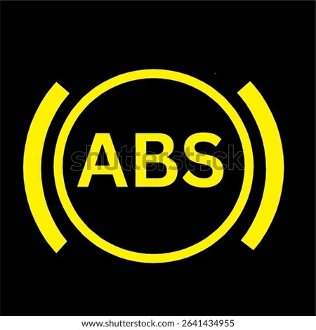 antilock braking system ABS warning light car indicator of ABS malfunction design useful for automotive industry