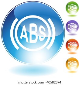 Anti-lock braking system crystal icon isolated on a white background.