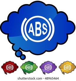 Antilock Braking System web button isolated on a background.