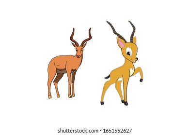 Antilop Animal Cartoon Vector Illustration