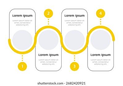 Modelo de infográfico de trabalho antimalware. Melhoria da cibersegurança. Segurança digital. Visualização de dados com 4 etapas. Design de vetor de processo vazio. Gráficos de informações de opções em branco editáveis