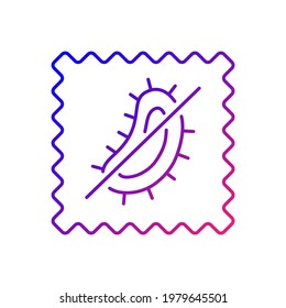 Antimicrobial fabric feature gradient linear vector icon. Material property against bacteria and mold. Thin line color symbols. Modern style pictogram. Vector isolated outline drawing