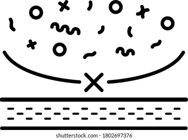 Antimicrobial Fabric Features. Vector Outline Icon.