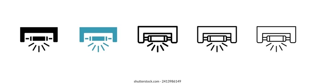 Antimicrobial Lighting Vector Icon Set. UV sterilization and disinfectant lamp vector symbol for UI design.