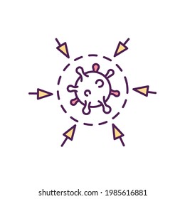 Antimicrobial Resistance RGB Color Icon. High Disease Spreading Risk. Microorganism Ability Confronting Drug Effects Raising. Resistant Bacteria. Public Health Problem. Isolated Vector Illustration