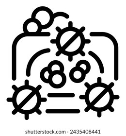 Antimicrobial soap icon outline vector. Hygiene disinfectant solution. Antibacterial washing liquid