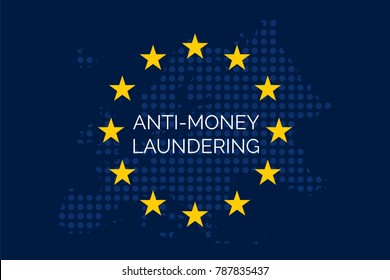 Anti-money laundering concept on european union flag (AML)