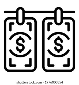 Anti-money laundry icon. Outline Anti-money laundry vector icon for web design isolated on white background