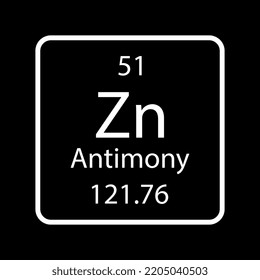 Antimony symbol. Chemical element of the periodic table. Vector illustration.