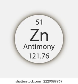 Antimony symbol. Chemical element of the periodic table. Vector illustration.