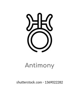 antimony vector line icon. Simple element illustration. antimony outline icon from zodiac concept. Can be used for web and mobile