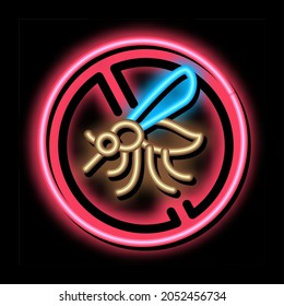 Anti-mosquito neon light sign vector. Glowing bright icon Anti-mosquito sign. transparent symbol illustration