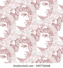 Antinous - Greek Youth And A Favorite Beloved Of The Roman Emperor Hadrian. Seamless Wallpaper. The Symbol Of Same-sex Love, Gay Culture And LGBTQ