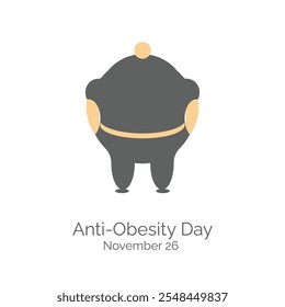 Anti-Obesity Day is observed on November 26 of every year. Vector, illustration. Obesity issues. Over weight.