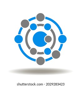 Antioxidant atom molecule structure vector illustration. Antioxidants symbol.