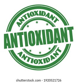 Antioxidant grunge rubber stamp on white background, vector illustration