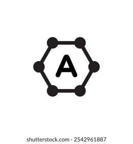 Antioxidant icon black and white vector sign