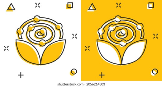 Antioxidant icon in comic style. Molecule cartoon vector illustration on white isolated background. Detox splash effect business concept.