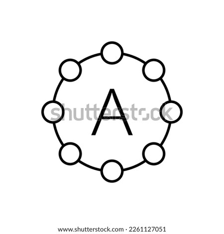 Antioxidant icon design isolated on white background. Vector illustration. Antioxidant icon in flat style. Molecule vector illustration on white isolated background. Detox business concept. Foto stock © 