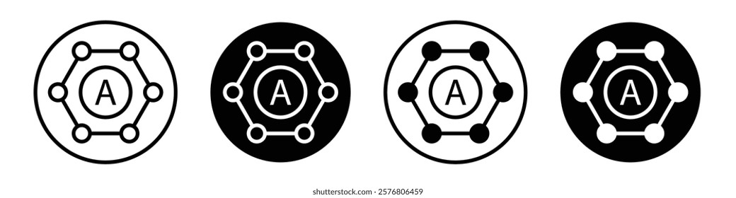 Antioxidant icons vector pack for web designs