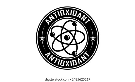 Antioxidant label., black isolated silhouette