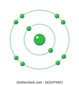 Antioxidant molecule vector icon. Green flat symbol of anti oxidant