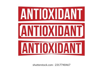 Antioxidant red Rubber Stamp set vector design.