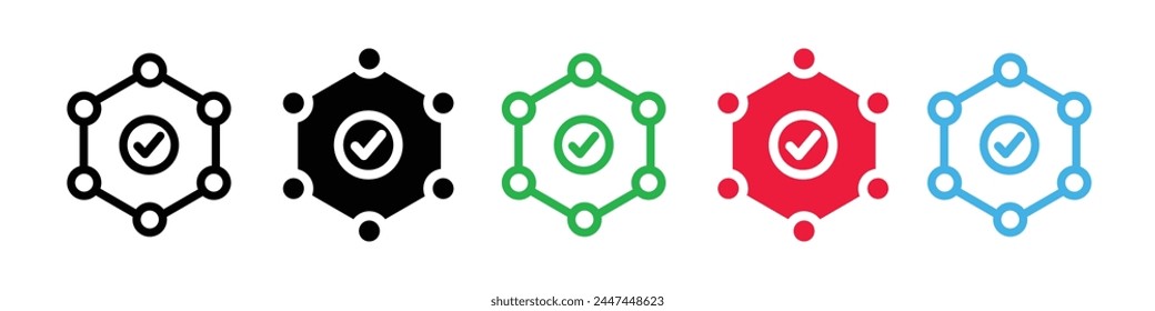 Antioxidant Richness Molecular Structure Icon for Health Food Packaging