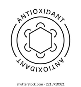 Icono vectorial antioxidante. Diseño limpio, de líneas, símbolo plano, aislado en fondo blanco.